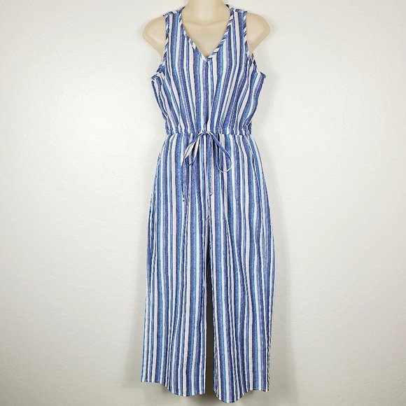 Athropologie Pants - DREW Seersucker Striped Cropped Jumpsuit